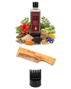 Herbal Hair Oil & Neem Comb Combo